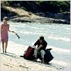 Pierrot el loco : foto Anna Karina, Jean-Luc Godard, Jean-Paul Belmondo