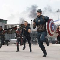 Capitán América: Civil War : Foto Anthony Mackie, Chris Evans, Elizabeth Olsen, Jeremy Renner, Paul Rudd