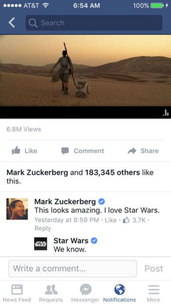 Star Wars El Despertar De La Fuerza La Respuesta Al Comentario De Mark Zuckeberg Sobre El Star Wars El Despertar De La Fuerza La Respuesta Al Comentario De Mark Zuckeberg Sobre El