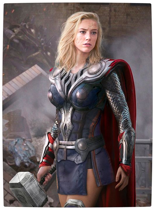 Actrices de Hollywood como Los Vengadores de Marvel Studios Amber Heard como Thor