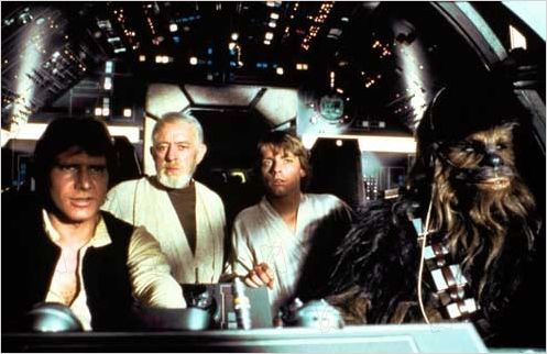 Star wars: Episodio IV - Una nueva esperanza (La guerra de las galaxias) : Foto Alec Guinness, George Lucas, Harrison Ford, Mark Hamill
