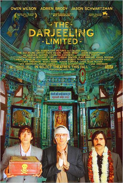 Viaje a Darjeeling : cartel Adrien Brody, Jason Schwartzman, Owen Wilson, Wes Anderson