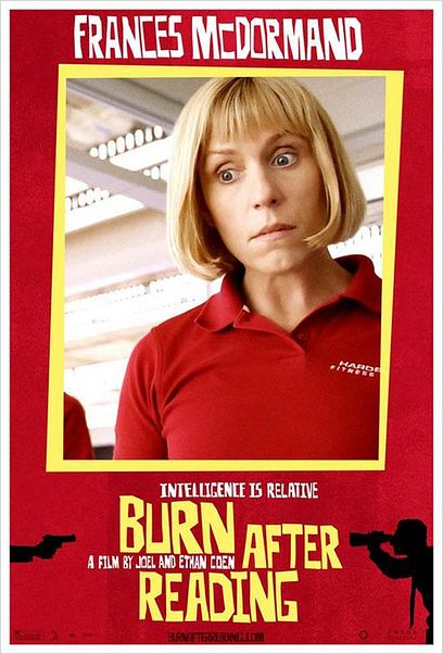 Quemar después de leer : cartel Ethan Coen, Frances McDormand, Joel Coen
