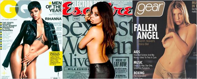 Actrices desnudas en portadas de revistas