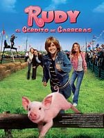 Cartel de Rudy. El cerdito de carreras