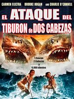 Cartel de El ataque del tiburón de dos cabezas