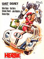 Cartel de Herbie, un volante loco