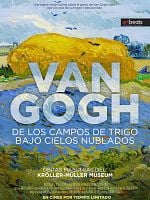 Cartel de Van Gogh. De los campos de trigo bajo cielos nublados