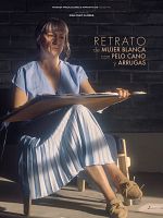 Cartel de Retrato de mujer blanca con pelo cano y arrugas