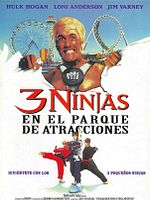 Cartel de 3 Ninjas en el parque de atracciones