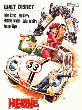 Cartel de Herbie, un volante loco