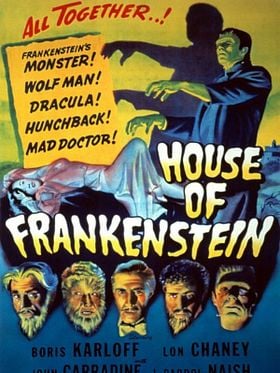 Cartel de La mansión de Frankenstein