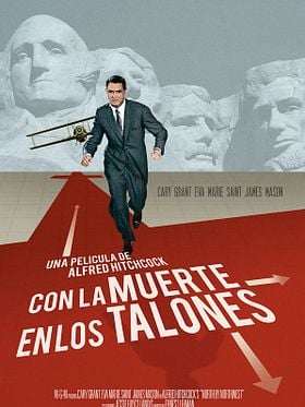 Cartel de Con la muerte en los talones