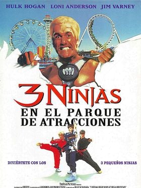Cartel de 3 Ninjas en el parque de atracciones