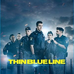 Foto La línea delgada azul