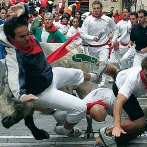 Foto Encierro. Bull Running In Pamplona