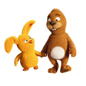 Foto Keinohrhase und Zweiohrküken