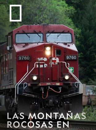 Cartel de Las Montañas Rocosas en tren