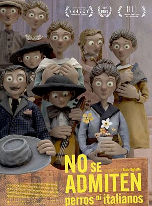 Cartel de  No se admiten perros ni italianos