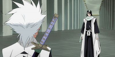 Cartel de Shinzuru mono no tame ni! Hitsugaya VS Byakuya!
