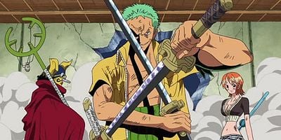 Cartel de Kariudo Sanji tōjō ? Usotsuki ookami ni okuru banka