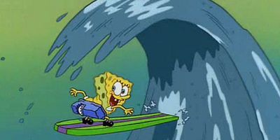 Cartel de El puesto de pompas/Pantalones rotos