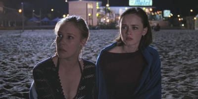 Cartel de Chicas en bikini, chicos bailando el twist