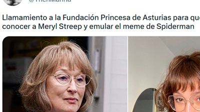 El parecido de esta joven asturiana con Meryl Streep es alucinante y tiene un sueño: quiere imitar con ella el meme de Spiderman