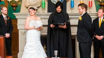 Una pareja celebra una boda temática espectacular de 'Harry Potter'