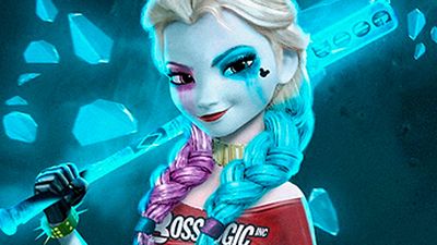 Elsa, de 'Frozen', se convierte en una alucinante Harley Quinn en este 'mash-up' noticias imagen