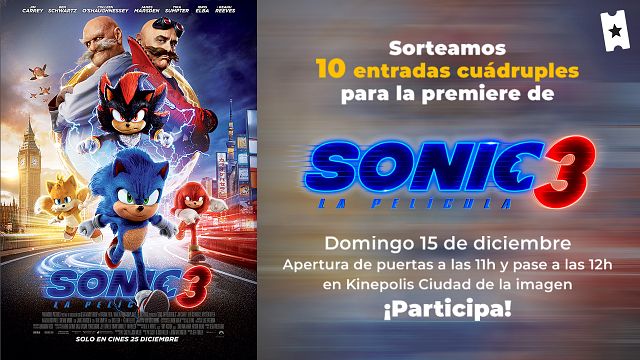 Disfruta de 'SONIC 3' antes que nadie: sorteamos 10 entradas cuádruples para la premiere de la película noticias imagen