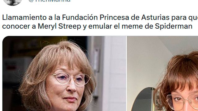 El parecido de esta joven asturiana con Meryl Streep es alucinante y tiene un sueño: quiere imitar con ella el meme de Spiderman noticias imagen