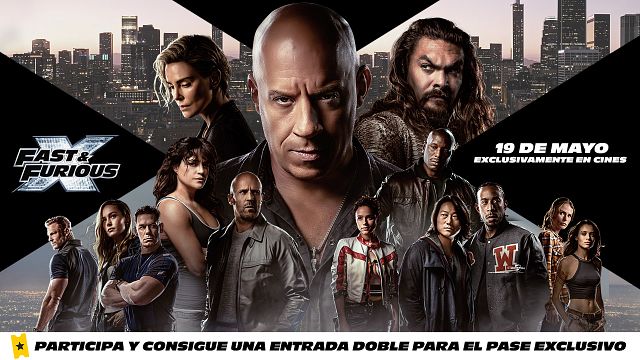 Consigue una entrada doble para disfrutar de un pase exclusivo de 'Fast & Furious X', la penúltima entrega de la exitosa saga protagonizada por Vin Diesel