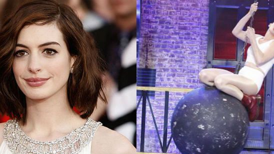 Anne Hathaway recrea el videoclip ‘Wrecking Ball’ de Miley Cyrus  noticias imagen