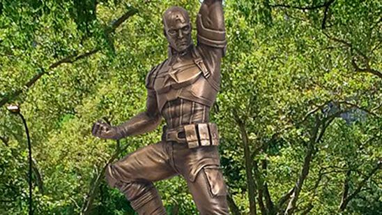 Primer vistazo a la estatua de bronce de Capitán América por su 75 aniversario noticias imagen