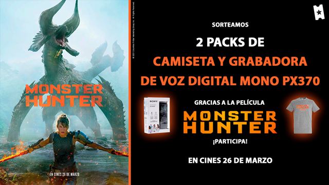 Sorteamos dos 'packs' de camiseta y grabadora de voz digital de 'Monster Hunter', la nueva película de Paul W.S. Anderson