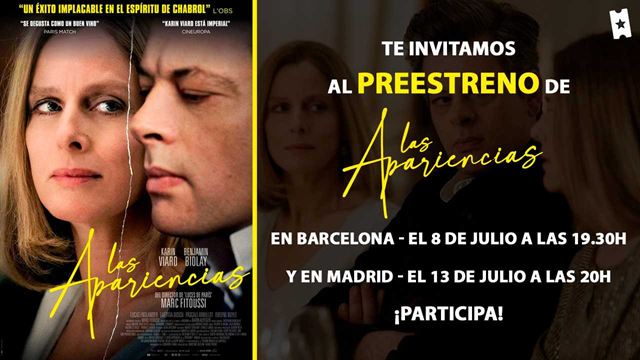 Te invitamos al preestreno de 'Las apariencias', en Madrid y Barcelona