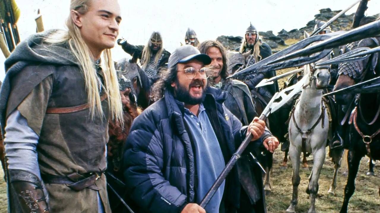 Orlando Bloom como Legolas junto a Peter Jackson en el rodaje de una de las entregas de 'El Señor de los Anillos'