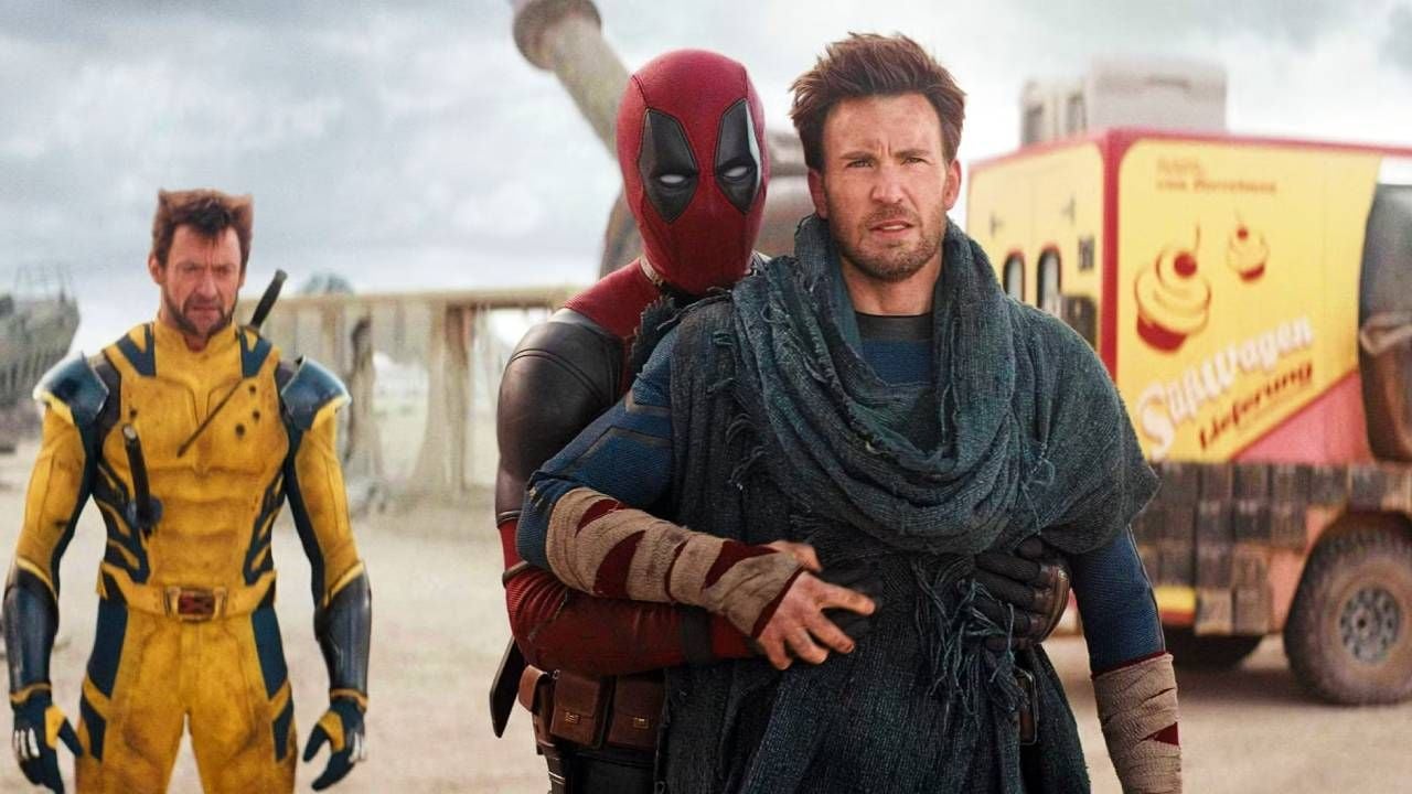 Hugh Jackman como Lobezno, Ryan Reynolds como Deadpool y Chris Evans como Johnny Storm en 'Deadpool y Lobezno'