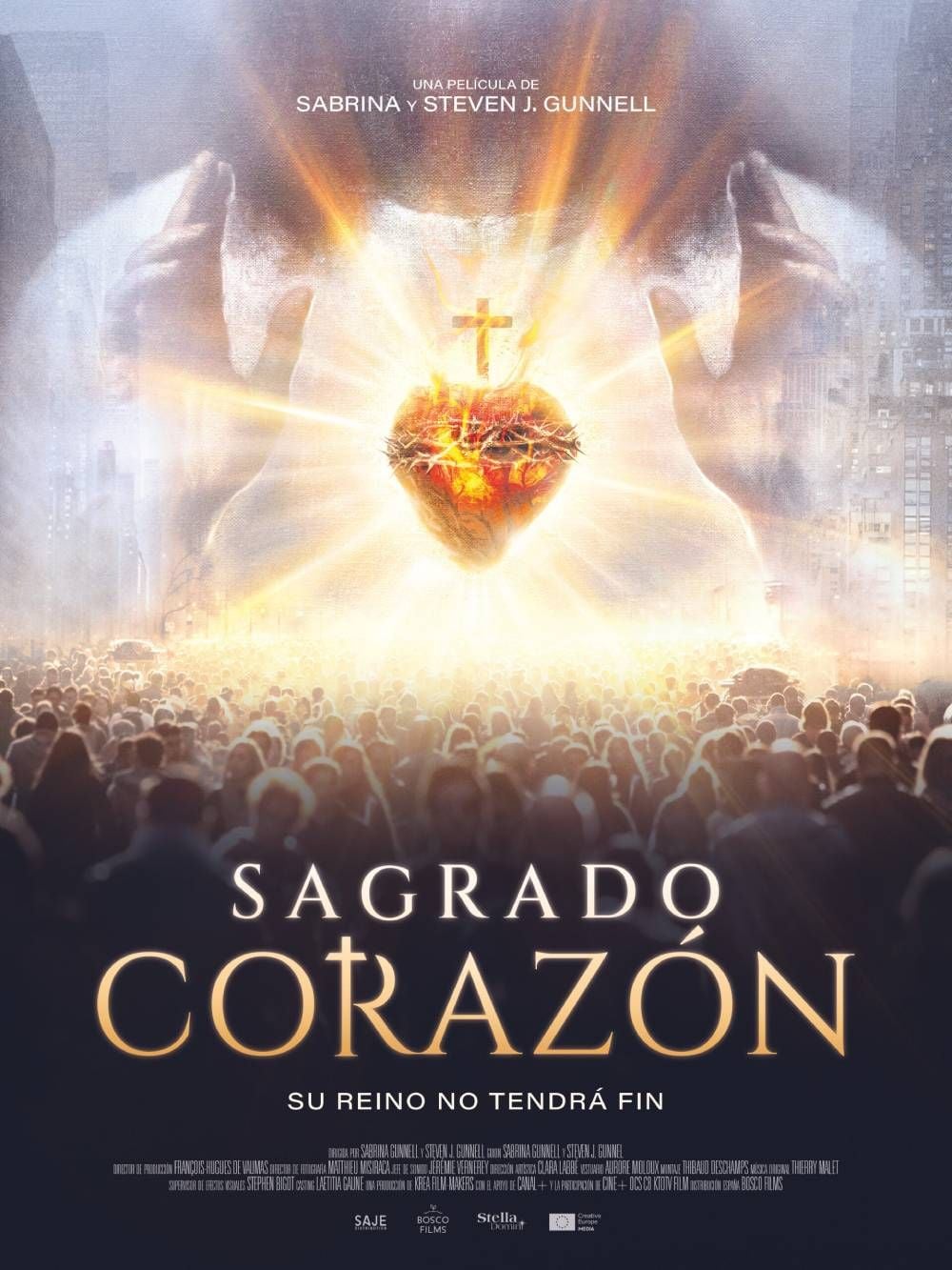 Cartel de la película Sagrado corazón, mostrando elementos visuales relacionados con la devoción y la historia del siglo XVII.