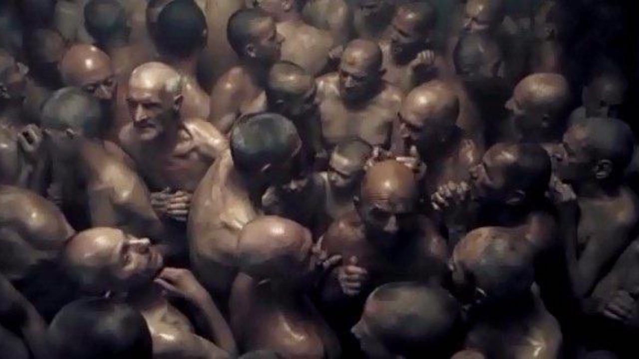 Imagen de la escena final de 'El niño con el pijama de rayas'. 