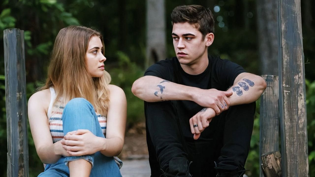 Josephine Langford y Hero Fiennes Tiffin en 'After'.