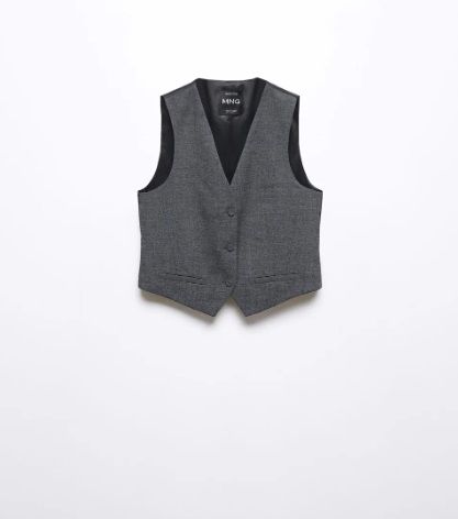 Chaleco de traje estructurado de Mango por 39,99 euros.