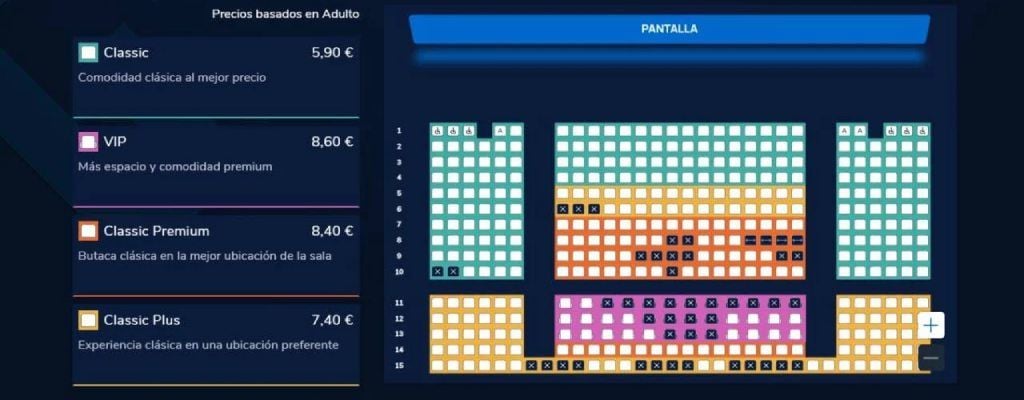 Cinesa pone a prueba un nuevo modelo de venta de entradas: Pagas por la butaca que eliges