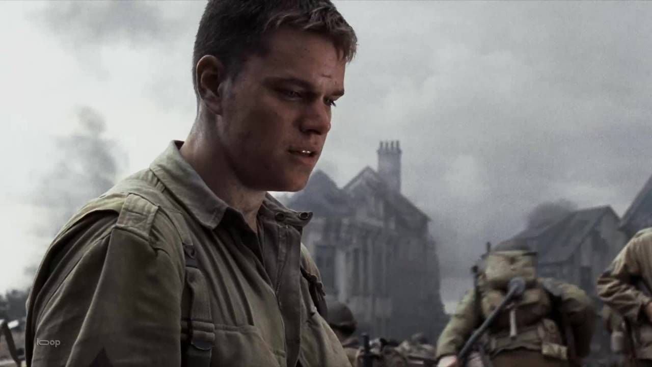 Matt Damon como Ryan en 'Salvar al soldado Ryan'