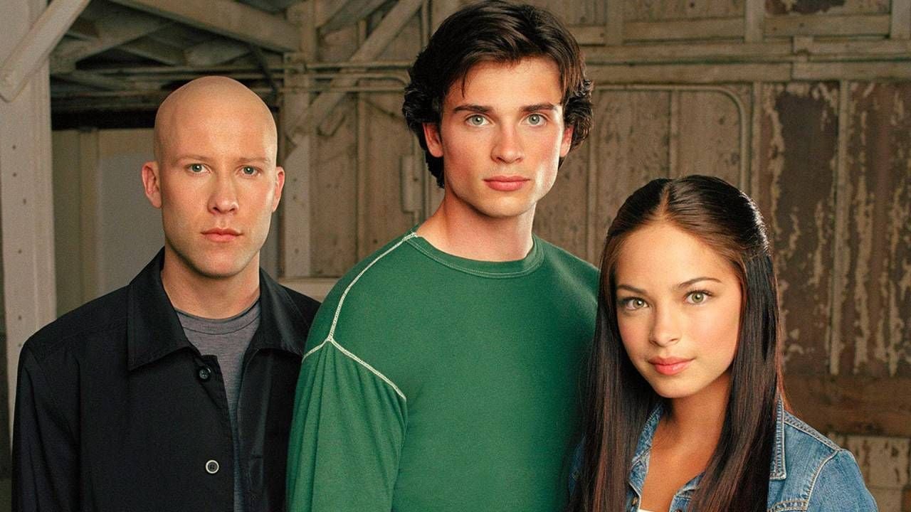 Michael Rosenbaum como Lex Luthor, Tom Welling como Clark Kent y Kristin Kreuk como Lana Lang 'Smallville'