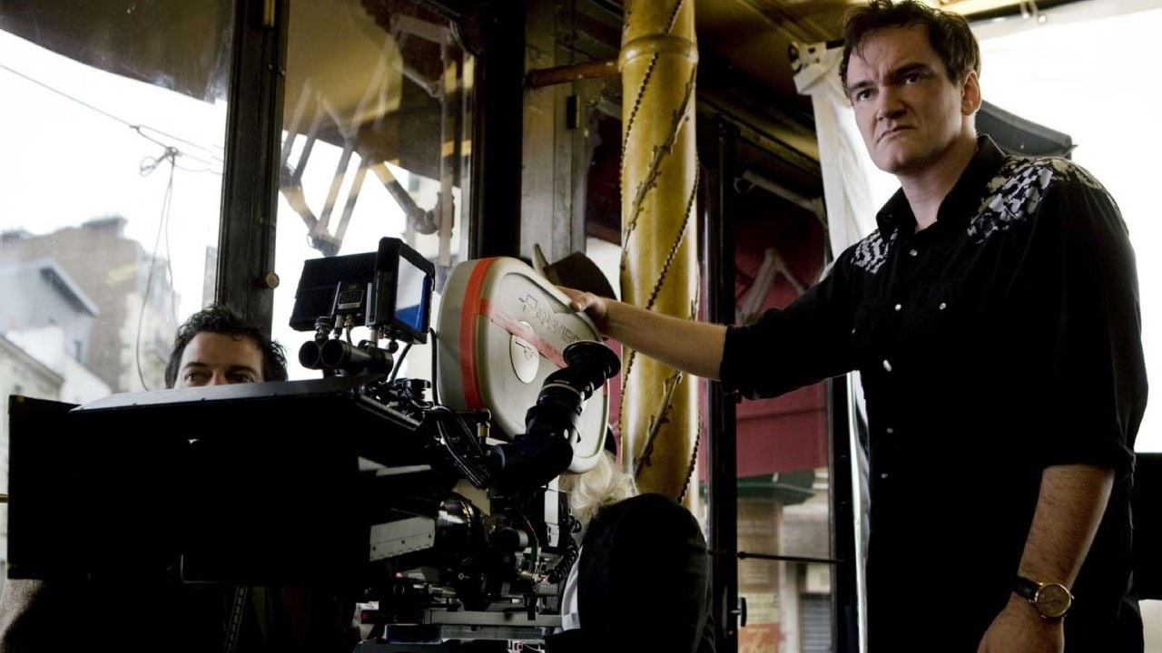 Quentin Tarantino durante el rodaje de una de sus películas