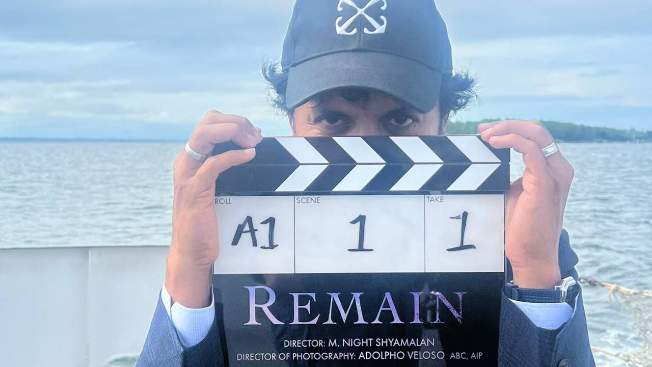 M. Night Shyamalan en una imagen detrás de las cámaras del rodaje de 'Remain'