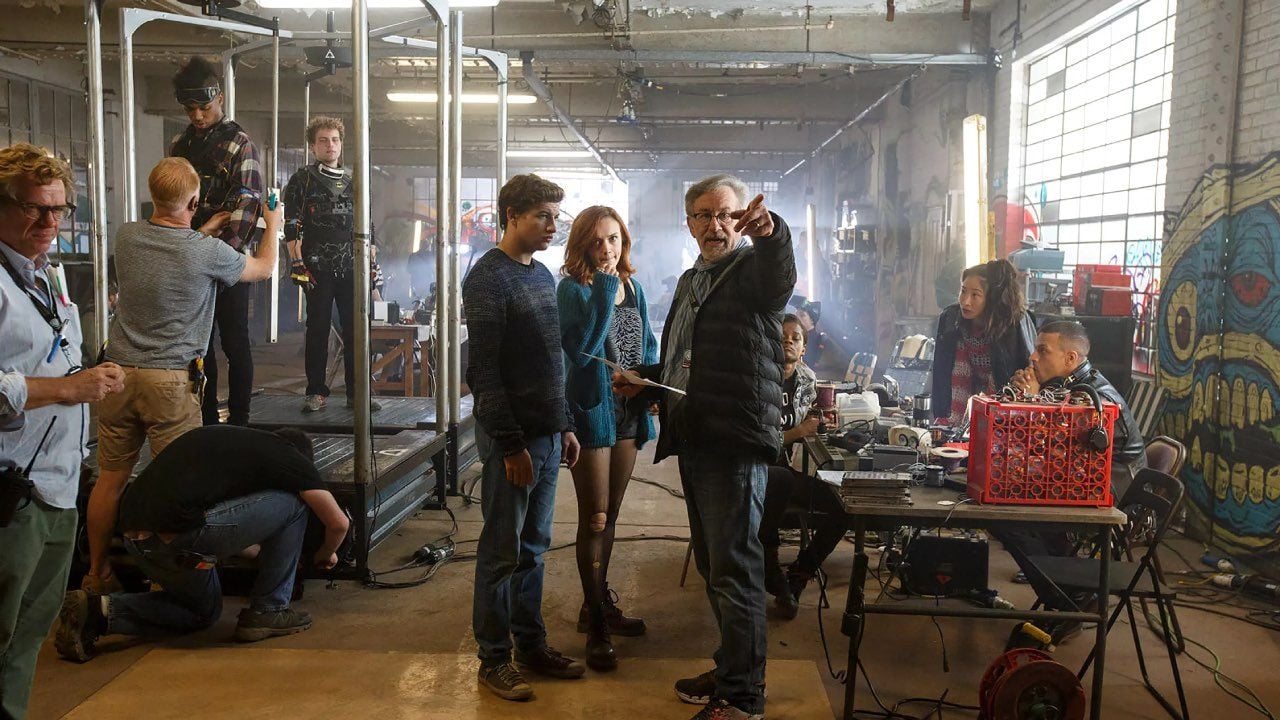 Steven Spielberg durante el rodaje de 'Ready Player One'