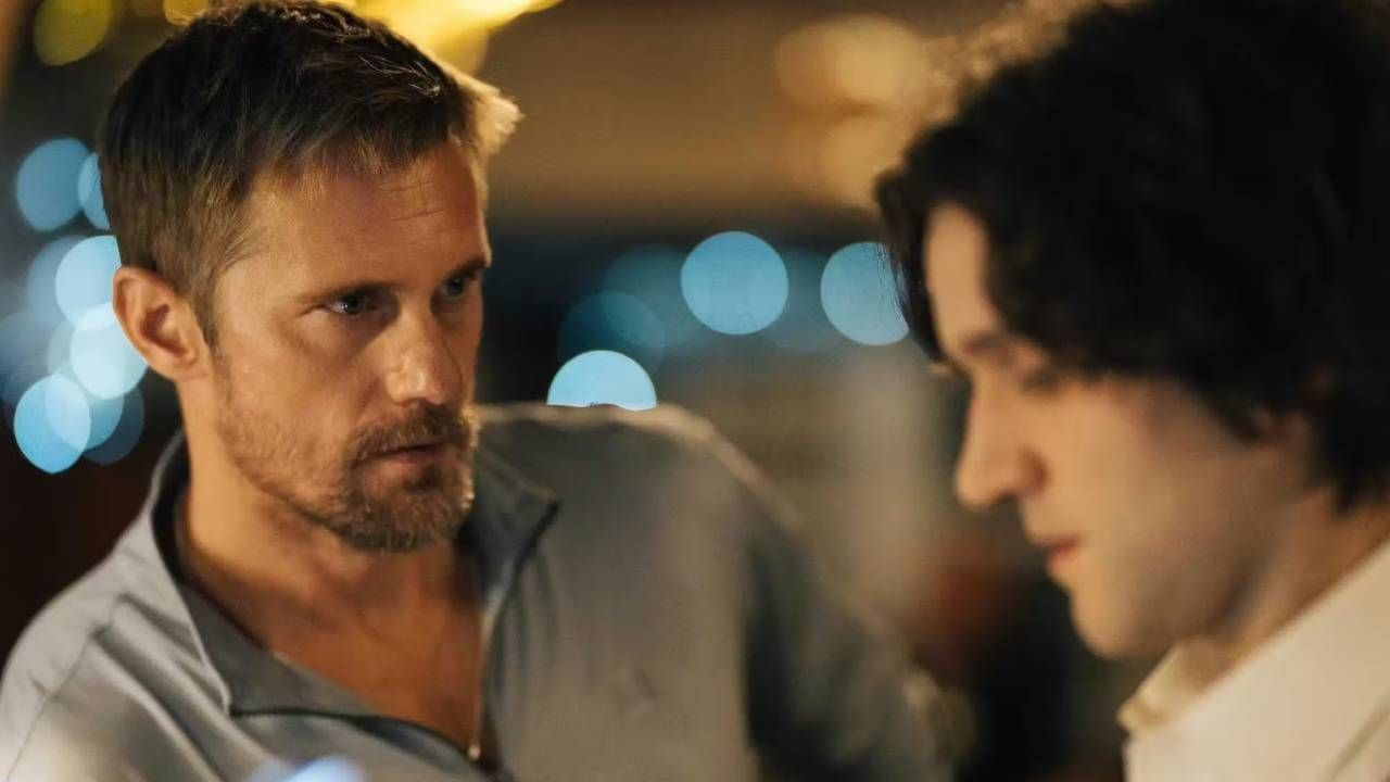 Alexander Skarsgård y Harry Melling en 'Pillion'